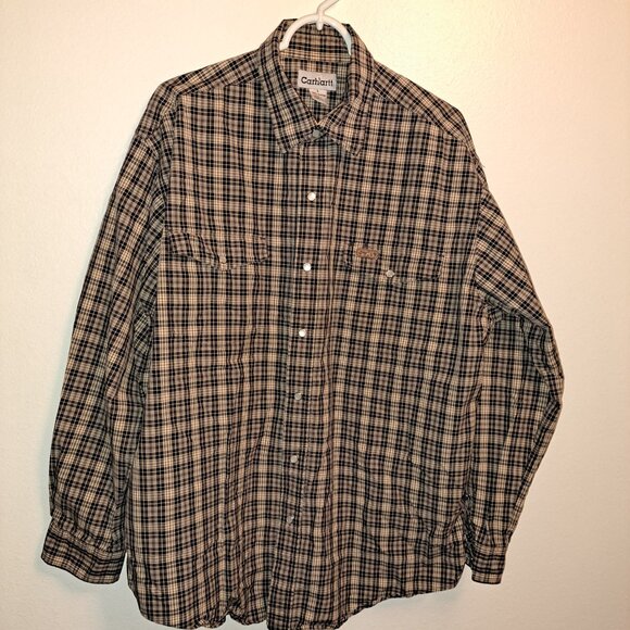 Carhartt Other - Vintage Carhartt Men's Plaid Long Sleeve Western Pearl Snap Shirt With Pockets
